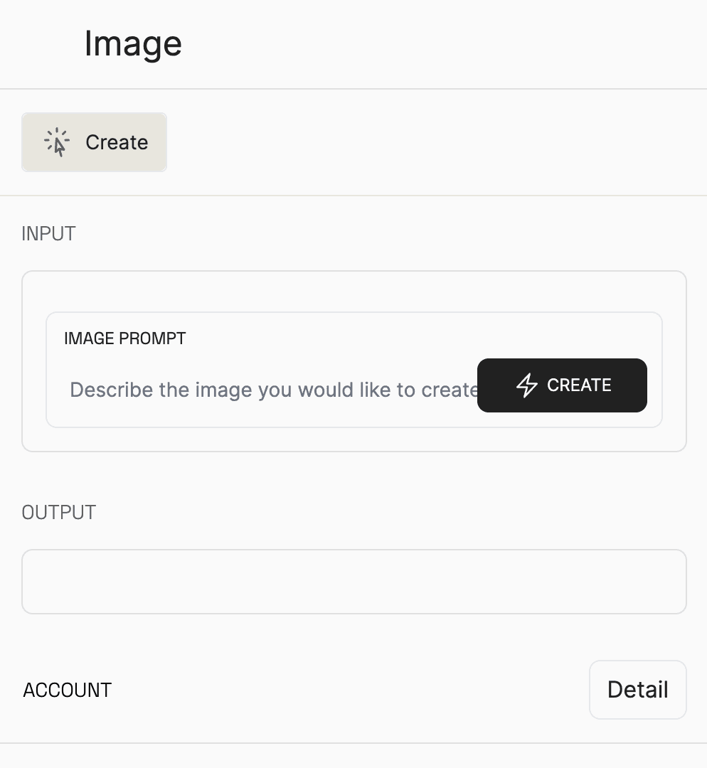 AI image creation interface showing generated images